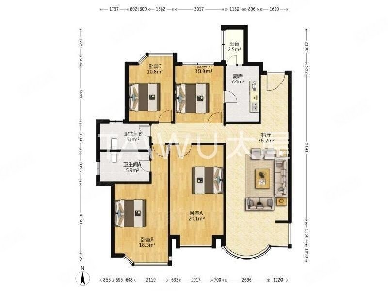板式南北通 小区人车分流 接受长期置换 看房方便,汇翠花园二手房