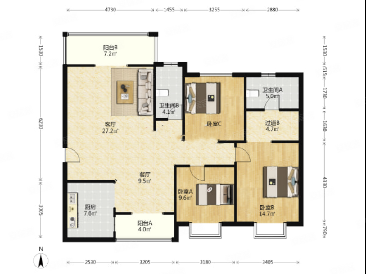 府东街府东公馆楼下多彩城商场南北通透三居室采光无遮挡好楼层
