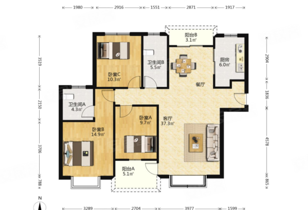 万国城moma一期临地铁毛坯性价比高南北通透