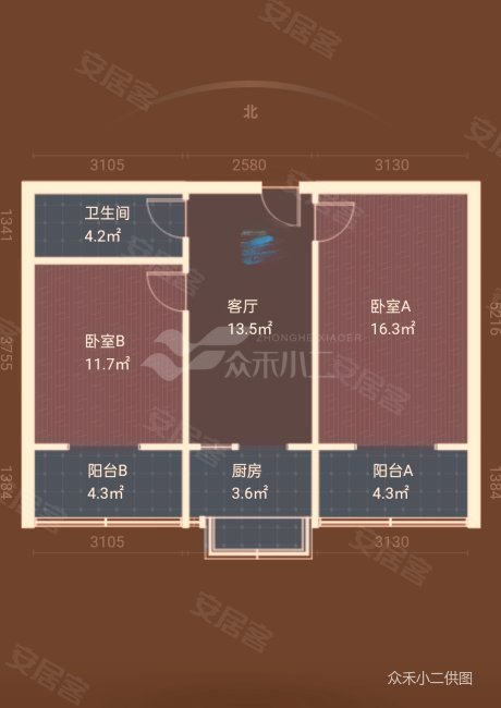 市级机关大车家巷横巷住宅小区2室1厅1卫65.78㎡南73万