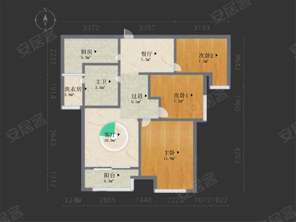 江溪租房,融侨观邸(一期) 3室2厅1卫 精装修86平米,新吴租房-无锡58