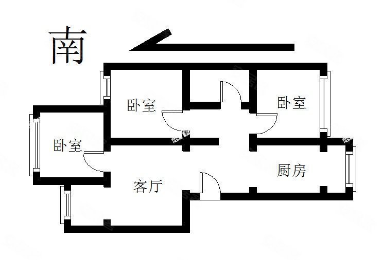 龙庆望都佳园3室1厅1卫92.89㎡南北99万