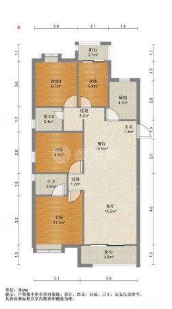 华龙云禧4室2厅2卫117.21㎡南北99.6万