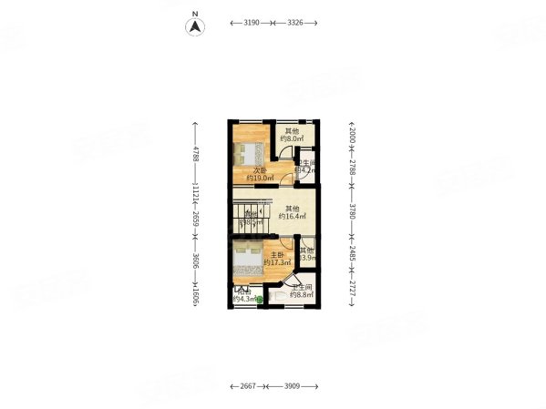 第五园二期(别墅)8室3厅5卫187.07㎡南北1690万