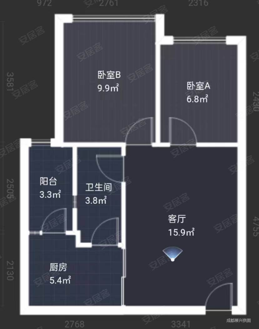 看房方便,佳兆業現代城二手房,36萬,2室1廳,1衛,53.99平米-成都安居客