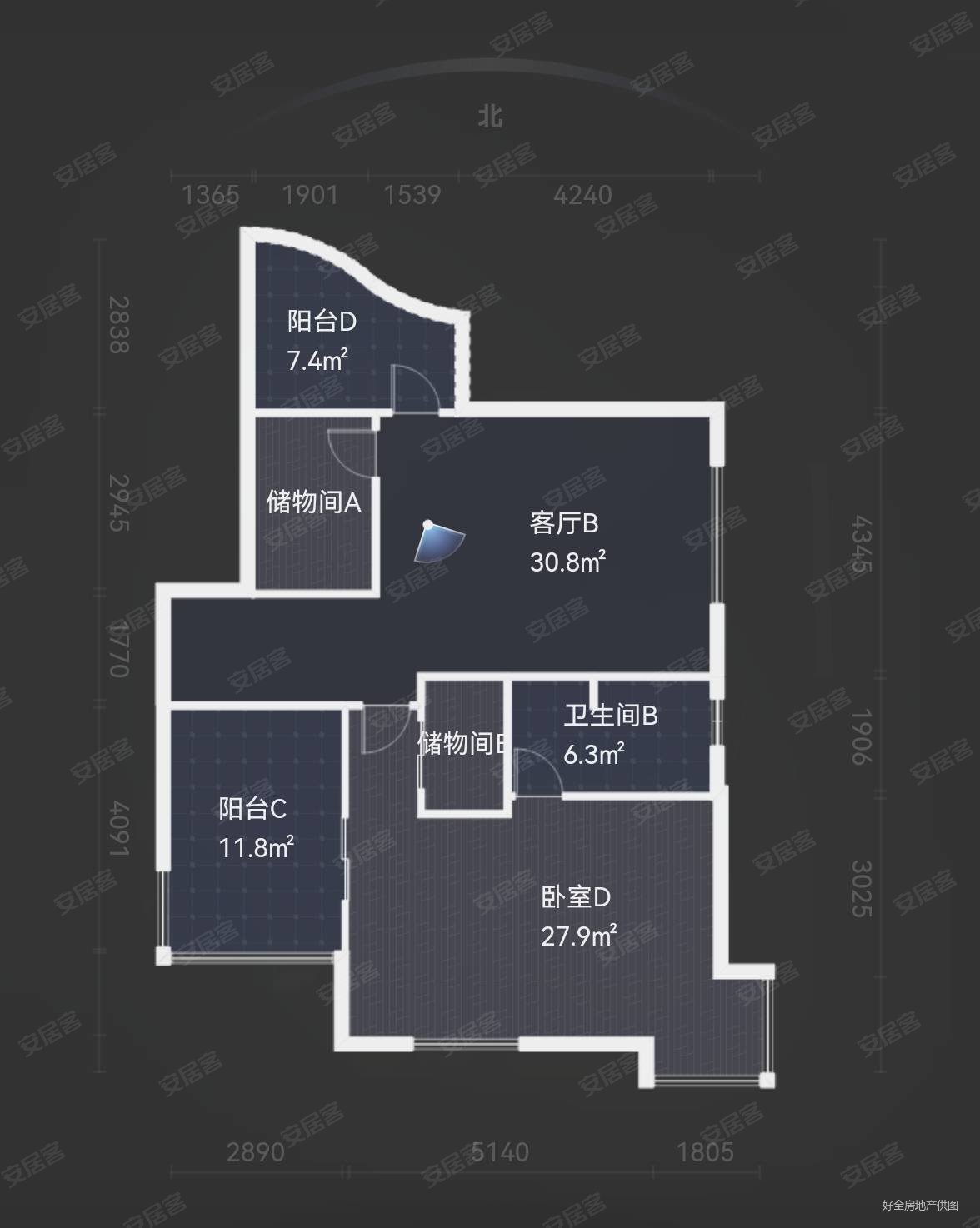 紫郡4室3厅2卫191.52㎡南北300万