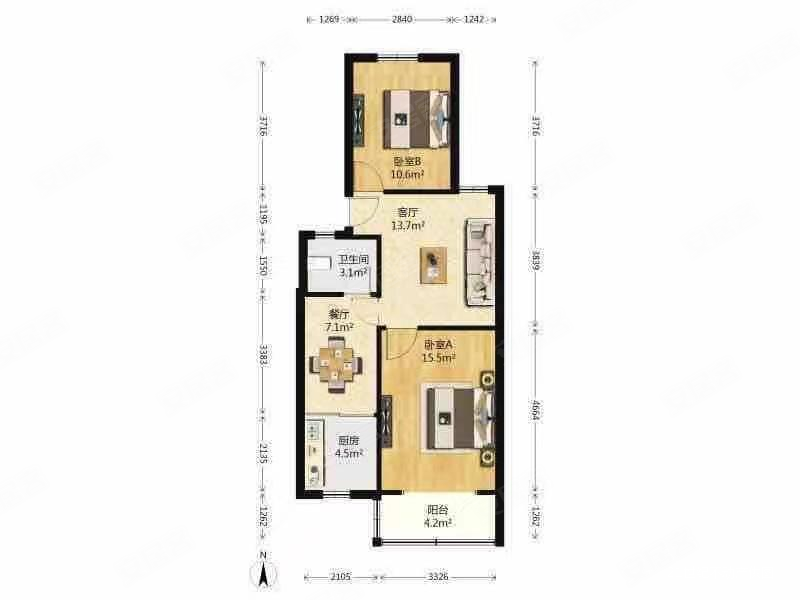 新上40平花园 可定金交付 楼上 看中能谈,东寅公寓二手房,290万,3室2