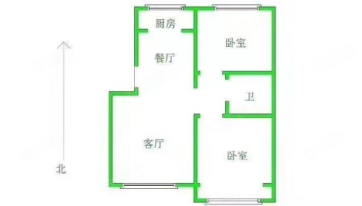 军安小区2室2厅1卫103㎡南北59.7万