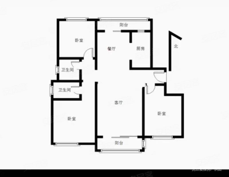 建业城1期(沈丘)3室2厅2卫130㎡南北83万