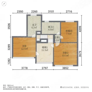 上海奥林匹克花园(北区)4室2厅3卫204.96㎡南北960万