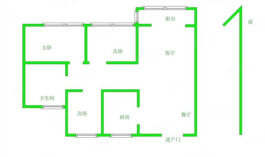塞纳公馆3室2厅90平米