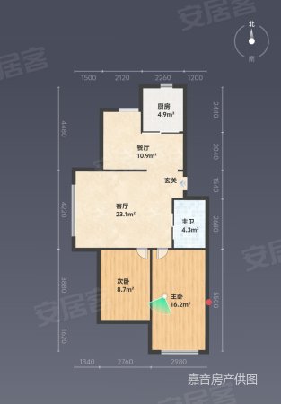 罗马假日花园2室2厅1卫93.22㎡南北43万