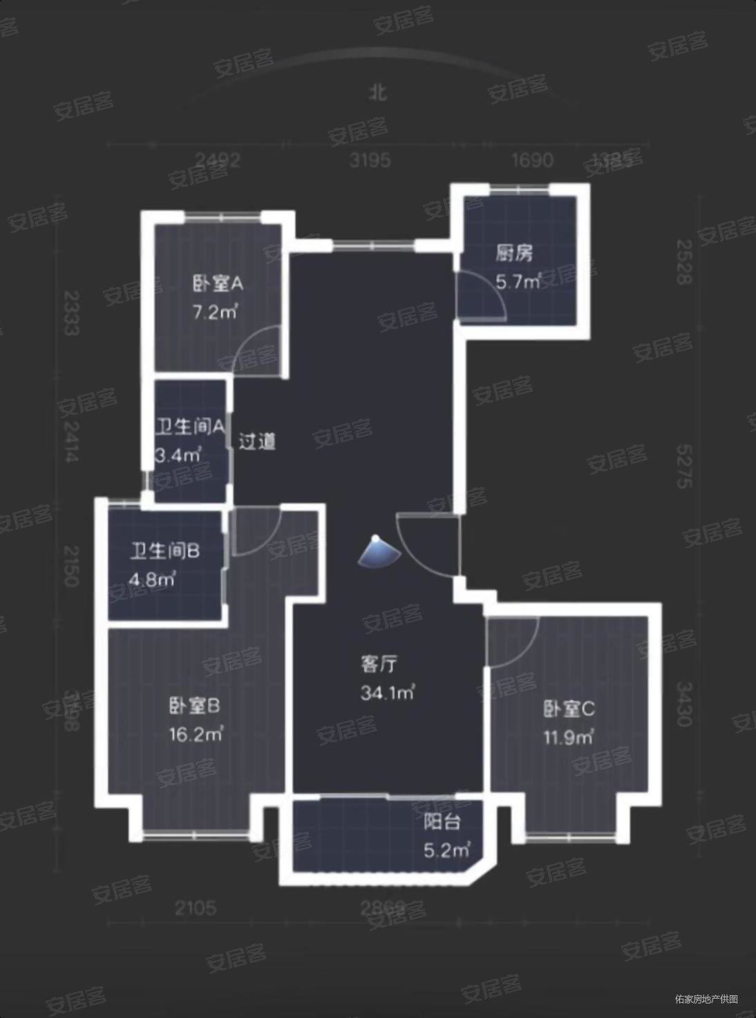有钥匙随时看全都有窗户诚心来谈三开间朝南户型方正