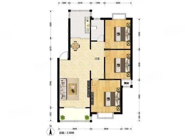 新芦苑A区3室2厅1卫115.9㎡南175万