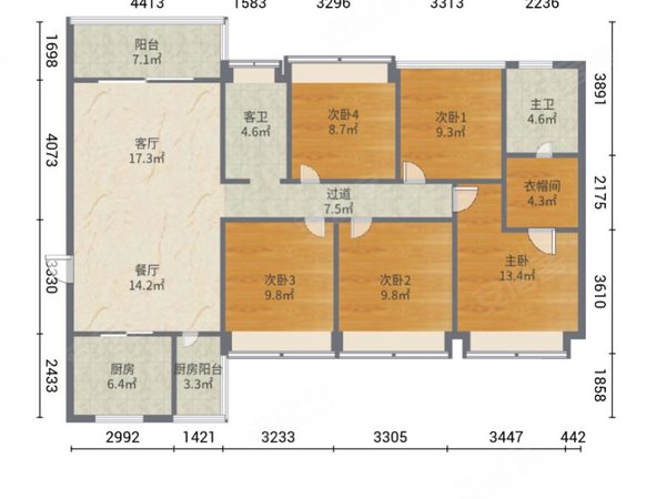 深圳龙岗坂田和成嘉业名园和成嘉业名园 5室2厅2卫 电梯房 南北通透