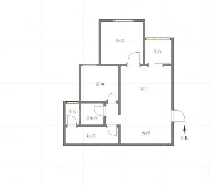 万科锦程2室1厅1卫70.37㎡东北95万