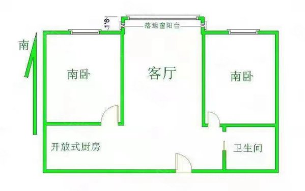 阳光水岸2室2厅1卫108㎡南北39.8万