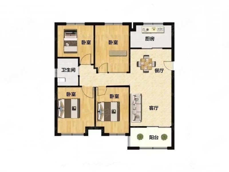 联投新安里a区4室2厅1卫108.85㎡南北155万