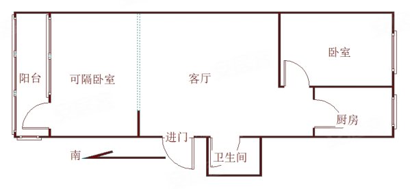 金水家园(西区)2室1厅1卫54.17㎡南北62万