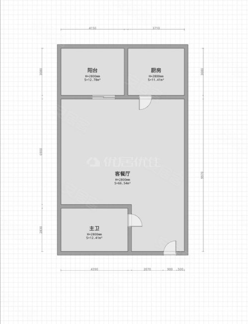 鲁能北渝星城1室0厅1卫38㎡南42万