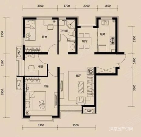 中正南山公馆3室2厅2卫160㎡南北130万