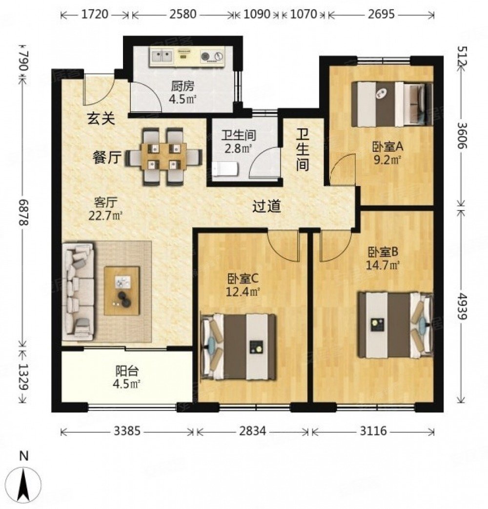 信达公园里户型图图片