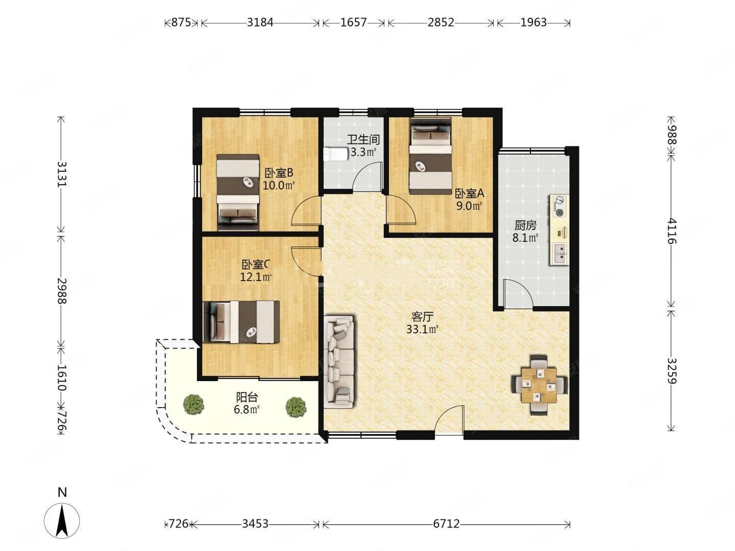 前埔北区 低总价三房 中间楼层 业主诚心出售,侨福城小区(一期)二手房