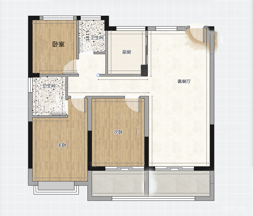 绿城明月山南3室2厅2卫112㎡西82万