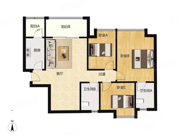 广州增城凤凰城碧桂园凤凰城凤馨苑凤凰城凤馨苑 精装三房 家私齐全