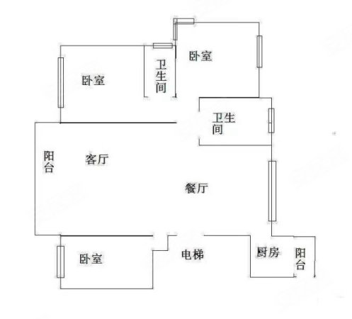儒林公寓3室2厅2卫133㎡南北74万