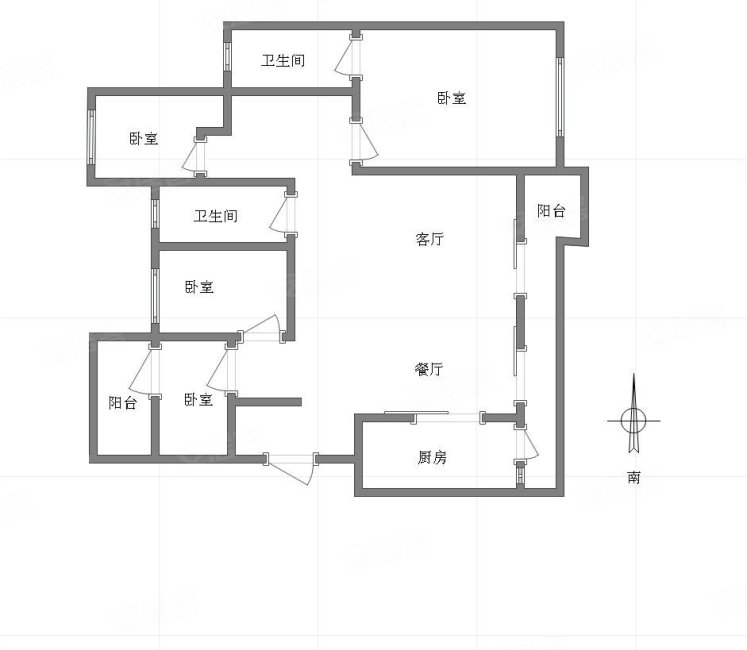 中昂新天地天玺4室2厅2卫133.46㎡东北119万