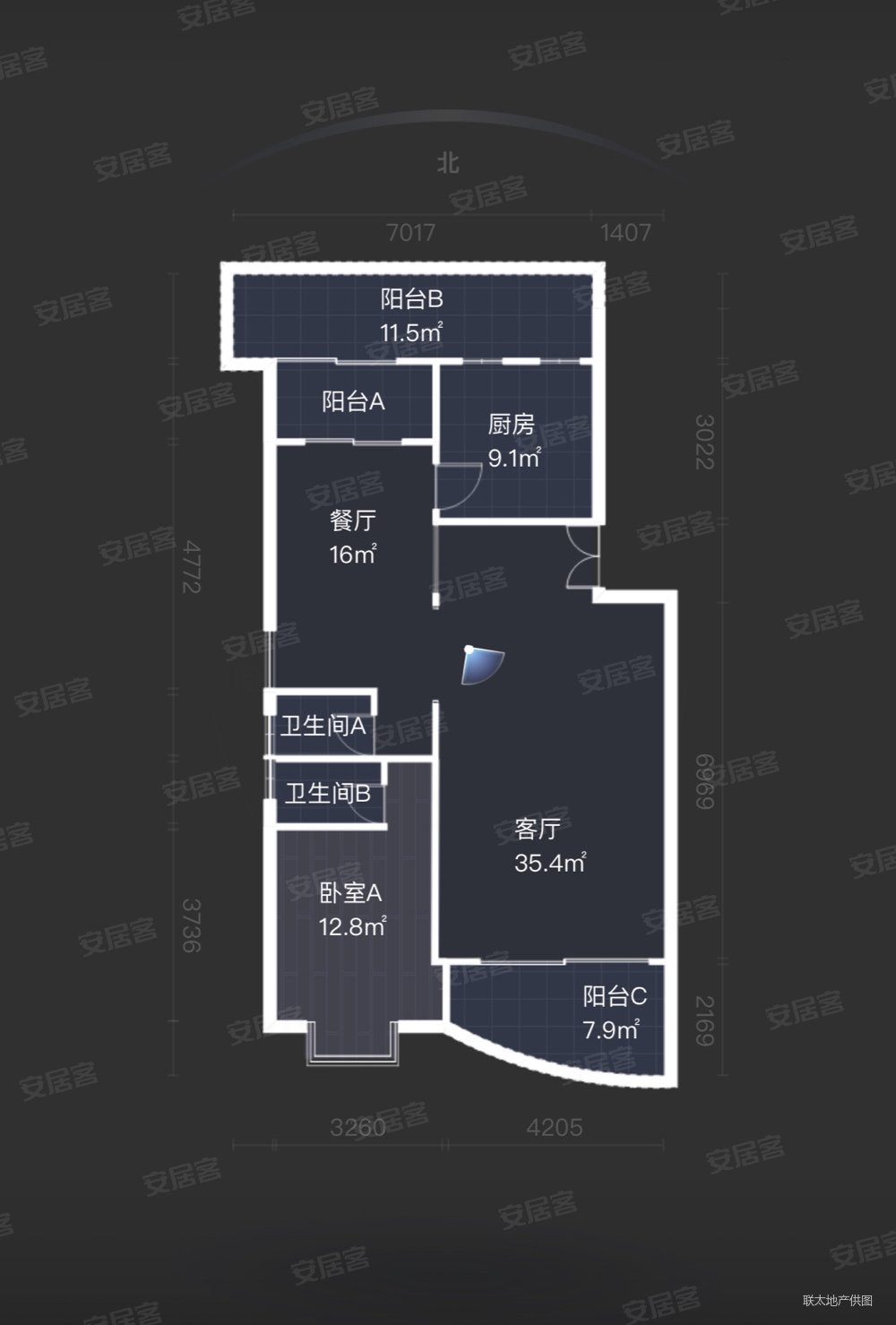 青竹湖畔4室2厅3卫202.97㎡南北320万