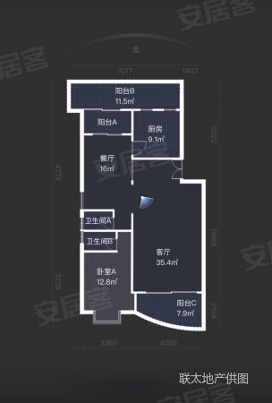 青竹湖畔4室2厅3卫202.97㎡南北320万