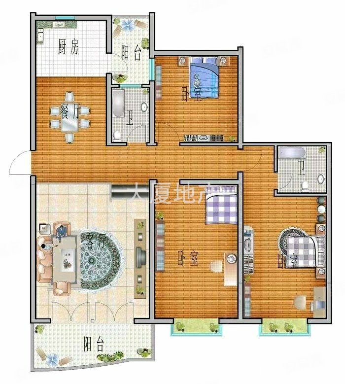 文化广场小区4室2厅2卫147㎡西南28.8万