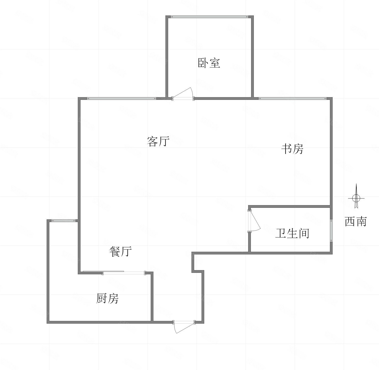 江北嘴新鸥鹏教育城(二期)1室1厅1卫56.7㎡西南70万