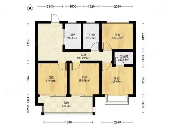 牌楼小区3室2厅2卫119㎡南北32.8万