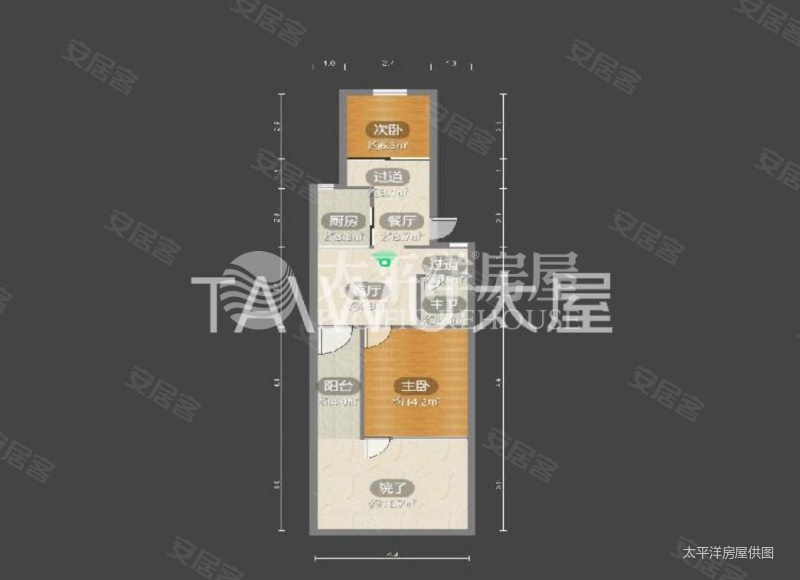 香樟苑(南苑)2室1厅1卫61.75㎡南335万