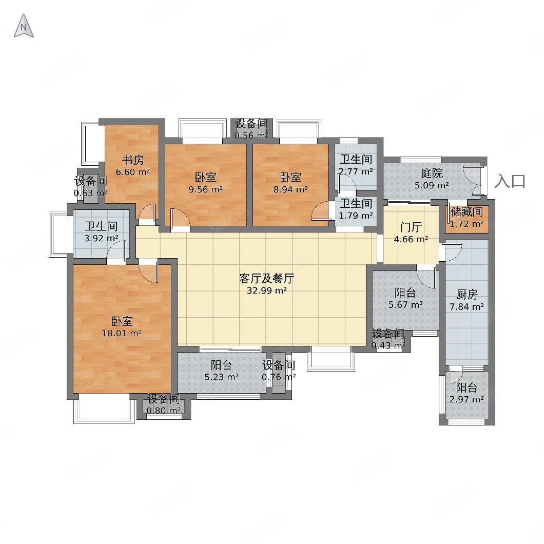 南城锦地精装拎包入住4室2厅2卫135平方米
