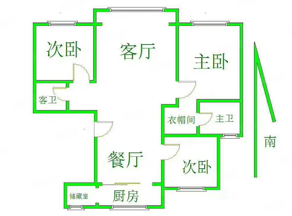 建南小区3室2厅1卫77㎡南北48万