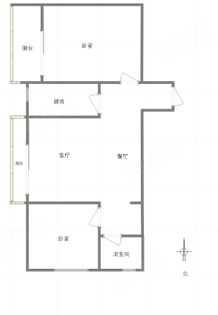 巴黎公舍2室2厅1卫83㎡南北94万