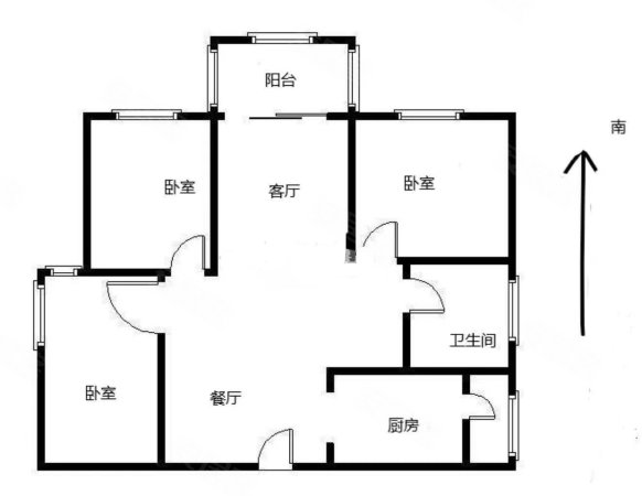 万达华府(西区)3室2厅1卫93㎡南北76万