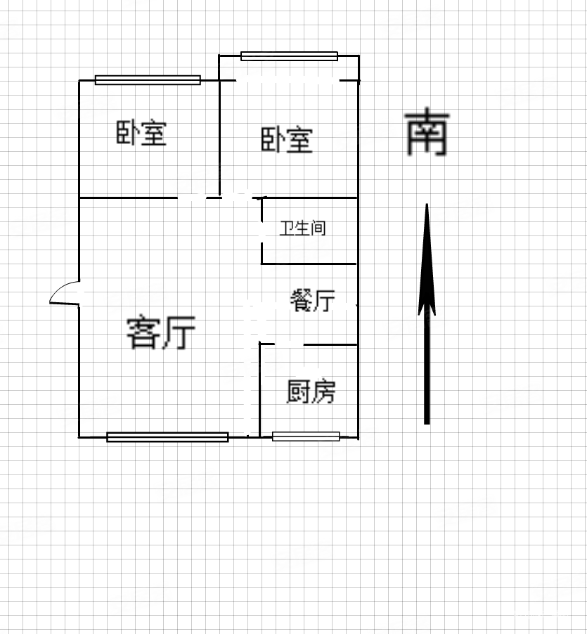 金港丽城2室2厅1卫112㎡南北65万