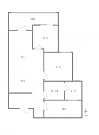 龙湖北滨9102室2厅1卫93.22㎡南北168万