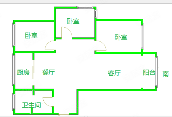 中海城锦园3室2厅1卫107㎡南北73万