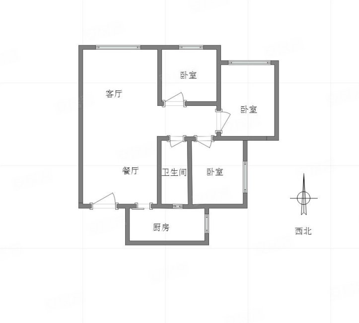 融创欧麓花园城依云郡3室2厅1卫82.82㎡西北70万