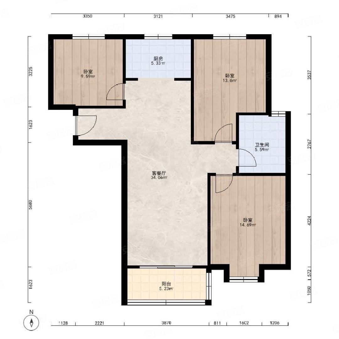 正商明钻中间好楼层南北通透大三房业主急卖