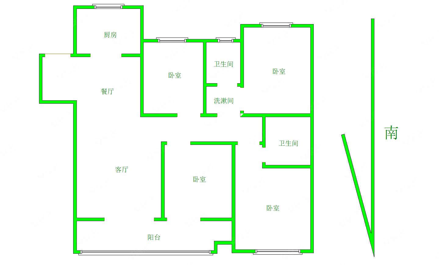 中央公园旁135平精装4室绿都洛阳府南北通透业主急售