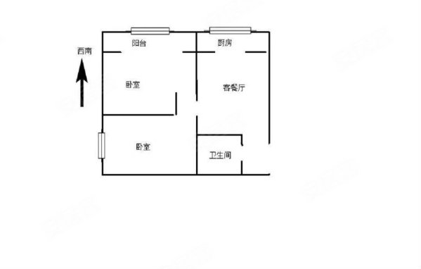 云福小区2室1厅1卫55㎡南北50万