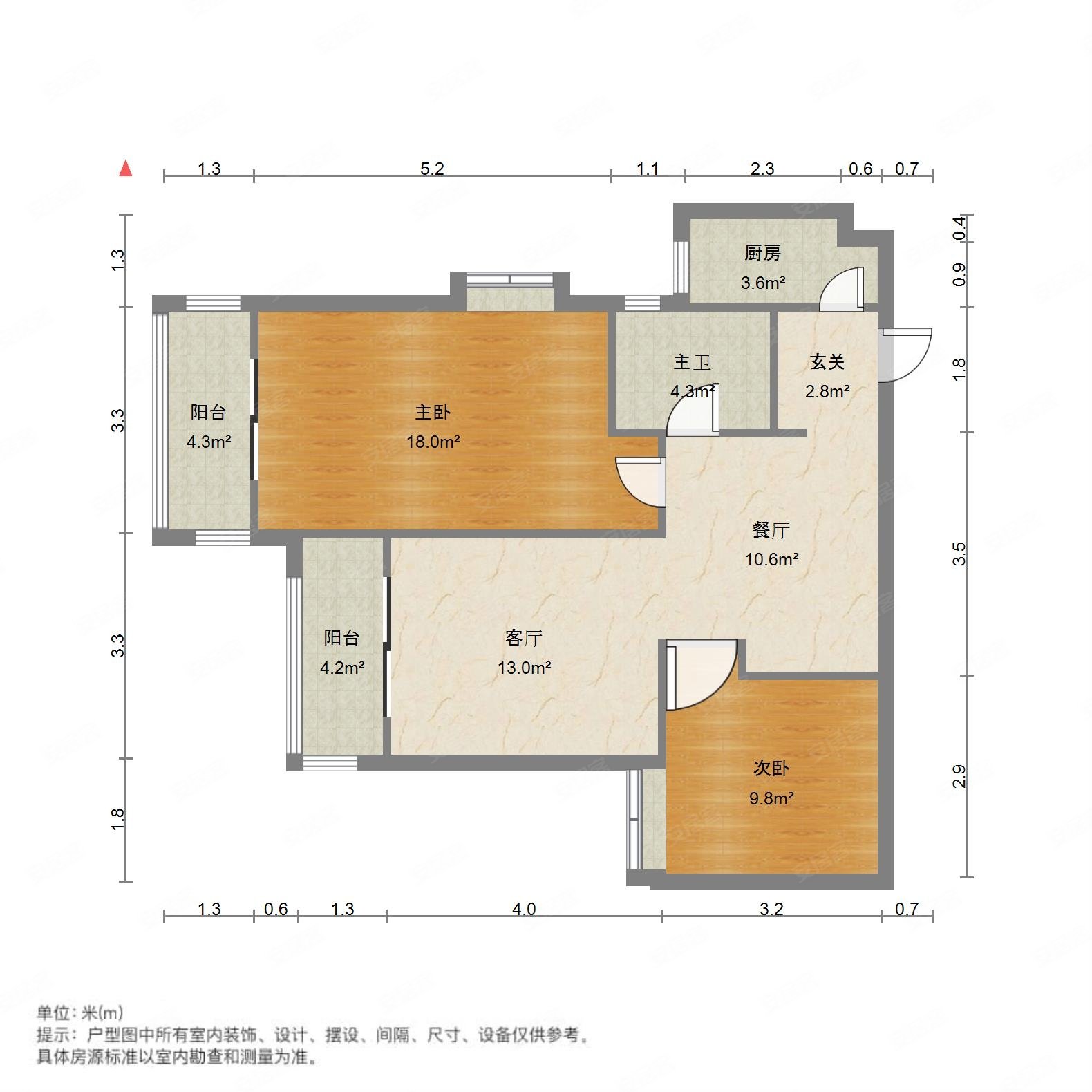 清能清江锦城(三期)3室2厅1卫93.97㎡南168万