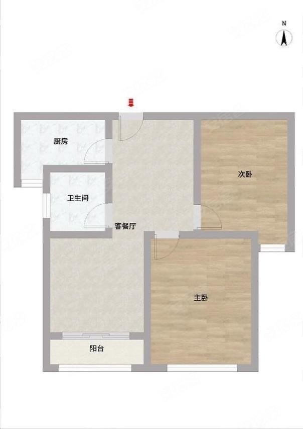 清新西区2室2厅1卫92㎡南北120万